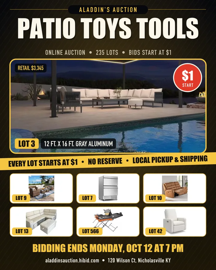 Sample auction flyer made by Auction Autopilot